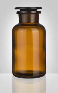 Dóza-prachovnice 500ml kulatá hnědá, zabr.víko, sklo 10/20