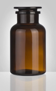 Dóza-prachovnice 1000ml kulatá hnědá, zabr.víko, sklo