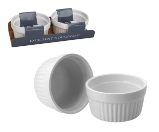 Zapékací miska 260ml, d11x5cm, bílý porcelán (2ks)