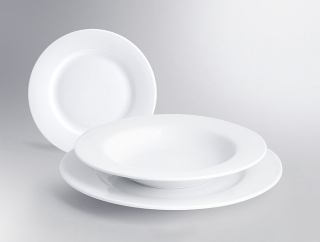 Souprava jídelní 18-dílná PURE Premium, bílý porcelán