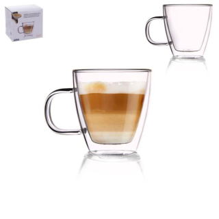 Hrnek 180ml dvoustěnný, d7, v.8cm, sklo
