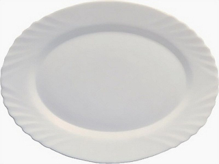 Talíř 22cm ovál EBRO bílý, opálené sklo