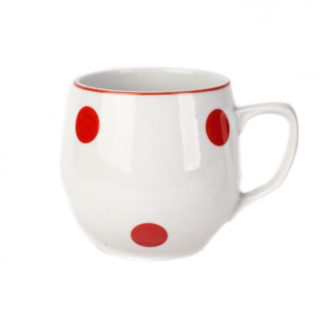 Hrnek 300ml BAŇÁK-Červený puntík, český porcelán