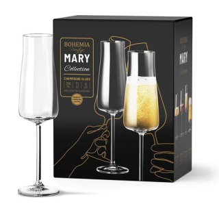 Sklen. 210ml, 6ks, MARY BOHEMIA PR., šampus, DB
