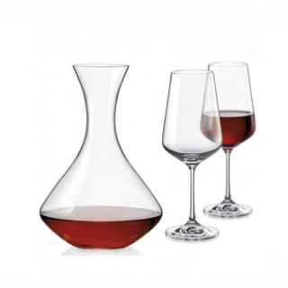 Karafa 1,5l + sklen. 450ml-2ks, BOHEMIA SANDRA, DB, sklo
