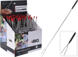 Vidlice 72cm, telesk.tábornická, gril, kov/plast