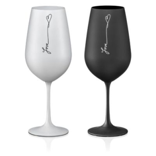 Sklen. 550ml, 2ks, LOVE, černý Crystalex, 40729/550/S1785, DB