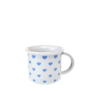 Hrnek 100ml TINA - MODRÁ SRDÍČKA, český porcelán