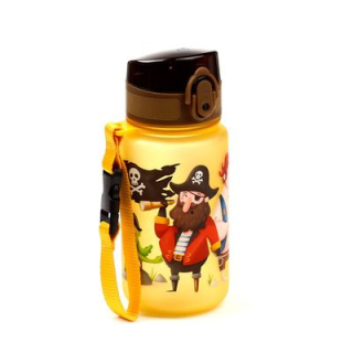 Láhev 0,35l PIRÁT, nápitka+kryt, dětská, d6,5x17cm závěs, plast *po 12.9.