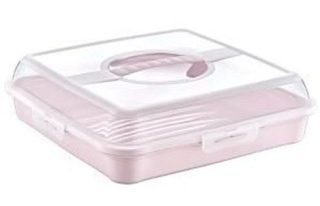 Box PARTY-Enrico, 34,5x34,5x10,5cm, sev.růž., plast
