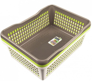Košík 22,5l 41,9x32x16,8cm, prolamovaný, 5barev, plast