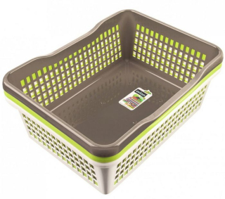 Košík A4 38,5x25,7x 6,6cm, prolamovaný, 3barvy, plast