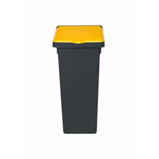 Koš odpadkový 20l FLAP BIN černý, žluté víko, tříd.odp.,plast