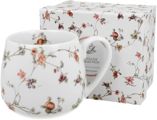 Hrnek 430ml baňatý SAFA kytičky, porcelán, DB