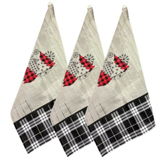 Utěrka 3ks 70x50cm-VÁNOČNÍ STROMKY, kuch.