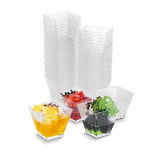 Pohárek 60ml 4boký FINGERFOOD pyramida, 50ks, plast