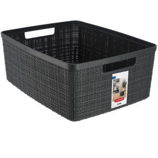 Košík 36x28x15cm JUTE M, CURVER, tm.šedý, plast
