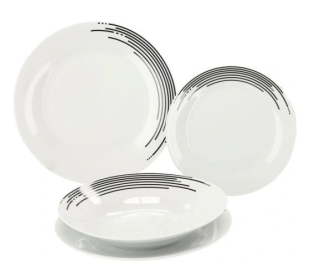 Soupr.18díl.jídelní OBLOUKY, porcelán