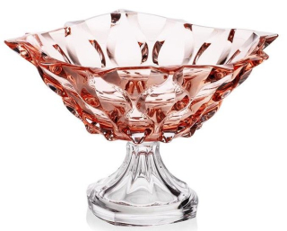Mísa d30,5cm, BOHEMIA SAMBA PINK, na noze, barev. sklo