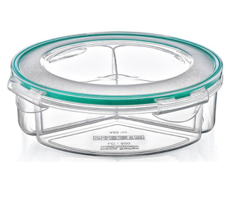 Box 1,35l FRESH dělený (3x0,45l), klick d21x6cm, transparentní plast