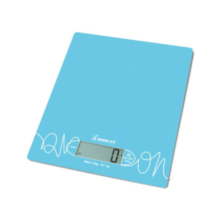 Váha 5kg kuch.dig., 6854-modrá, sklo, vč. bat.