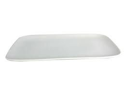 Podnos 33x21,5x2,5cm, oblé rohy, bílý porcelán