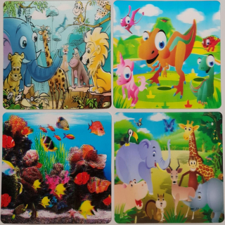Podložka 9,5x9,5cm, 3D DĚTSKÁ, plast