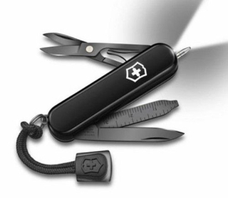 Nůž 7-funkcí 58mm Signature Lite Onyx Black, LED sv., Victorinox