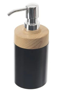 Dávkovač 0,38l mýdla BLACK Limp, d7x17,5cm, plast