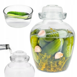 Dóza  4,0l univer., kvas.víčko, sklo