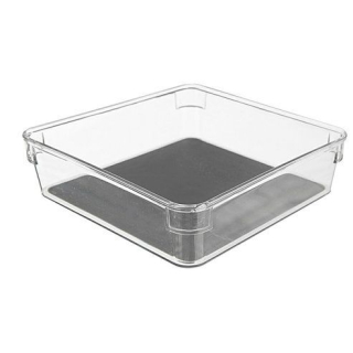 Organizér 16,3x16,3x4,8cm GREY, transp.plast
