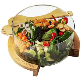 Mísa d24cm salát. TERRESTRIAL se stojánkem BAMBUS