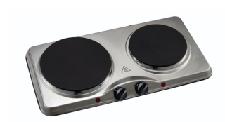 Vařič 2plotýnkový BRAVO B-4990 NR, d18,5cm-1500W, 15cm-1000W