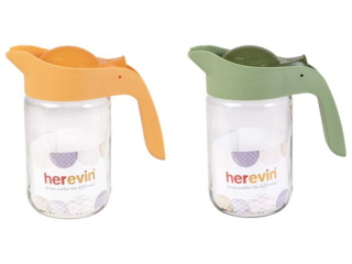 Džbán 1,5l, meruňková, zelená,s víčkem, sklo/plast