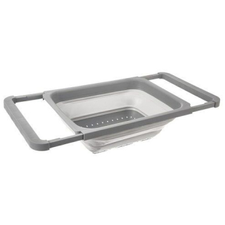 Cedník 39x26,5cm , skládací, pružný, do dřezu, silikon/plast