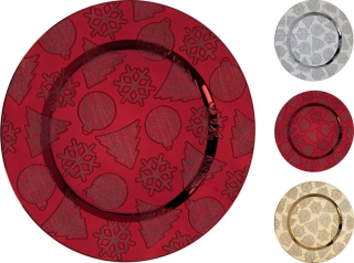 Podnos d33cm, VÁNOČNÍ, mix barev