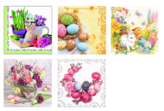 Ubrousky 3vr.,20ks,33x33cm, velikonoce