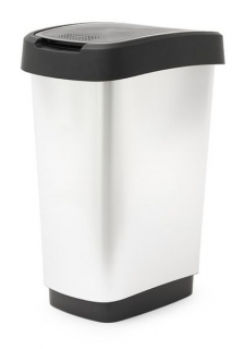 Koš odp.25l TWIST-IML ART stříbr./černý, výklop.,plast