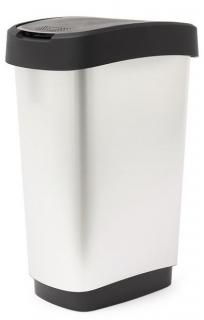 Koš odp.50l TWIST- IML. ART METAL, černý výklop., plast