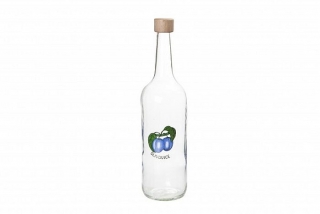 Láhev 1,0 l Geradelhals, ŠVESTKY, uz.dřevo