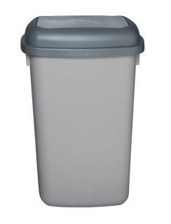 Koš odpadkový 12l QUATRO stříbrný,rovný výklop