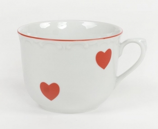 Hrnek 270ml R -ČERV.SRDÍČKA, čes.porcelán