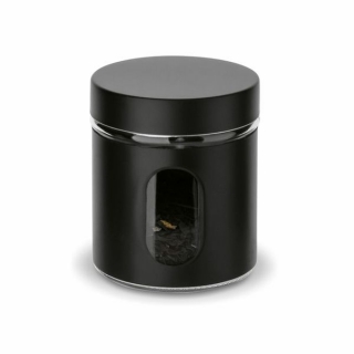 Dóza sklo d10x12cm ČERNÁ+průhled, 650ml