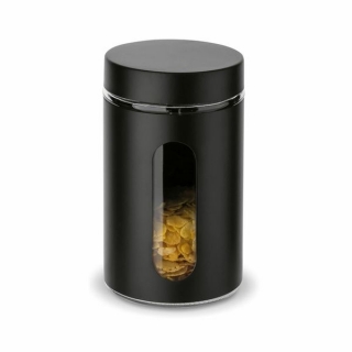 Dóza sklo d10x18cm ČERNÁ+průhled, 1000ml