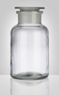 Dóza-prachovnice 1000ml-kul.čirá, zabr.víko, sklo