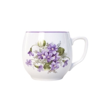 Hrnek 300ml BAŇÁK-FIALKY 8354 V1+V3, čes.porcelán