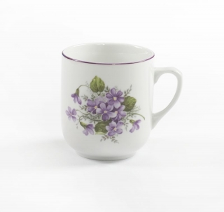 Hrnek 300ml TROJKA-FIALKY 8354 V1+V3, čes.porcelán