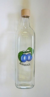 Láhev 0,7 l Vierkant 700ml, ŠVESTKY, uz.27 dřevo