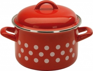 Hrnec+PO d20 B bílý puntík 4,0l, smalt