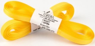 Stuha text.10m/6mm žlutá TAFTOVÁ